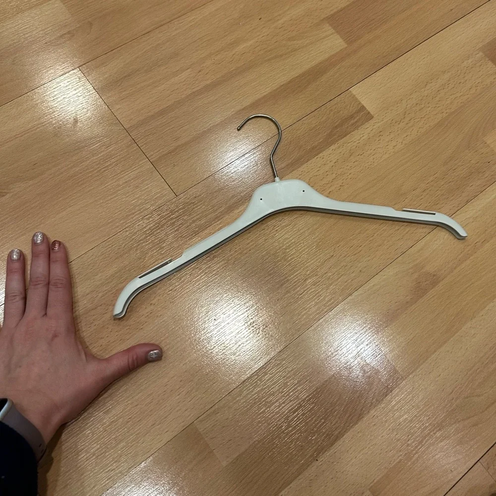 White and silver hanger